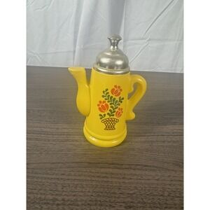 Avon Foam Bath Oil Empty Bottle Koffee‎ Klatch Field Flowers Yellow Coffee Pot